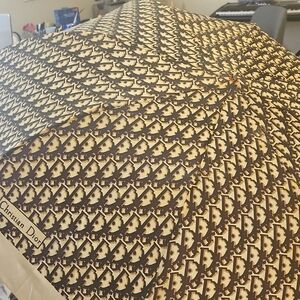 DIOR damaged umbrella compact automatic beige and tan signature print